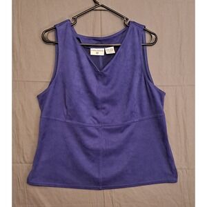 Kathy Ireland Sleeveless Chiffon Blouse Women's Size Extra Large Purple